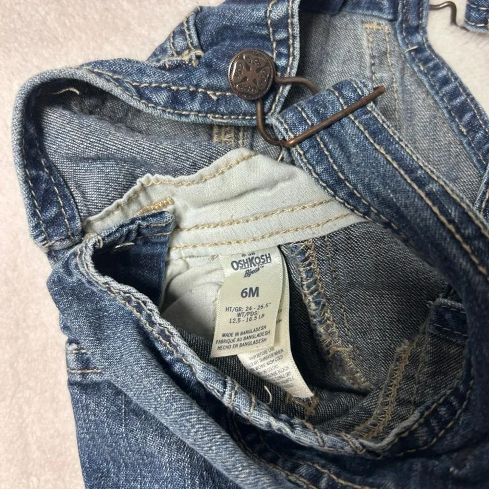 OshKosh B'gosh blue denim overalls Size 6 months #kids #denim